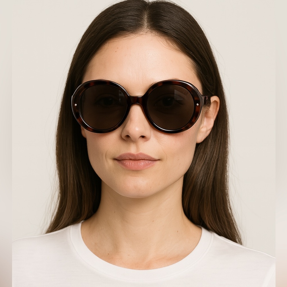 Retrospecs & Co Round Sunglasses Gradient Tortoise Havana Brown with Case